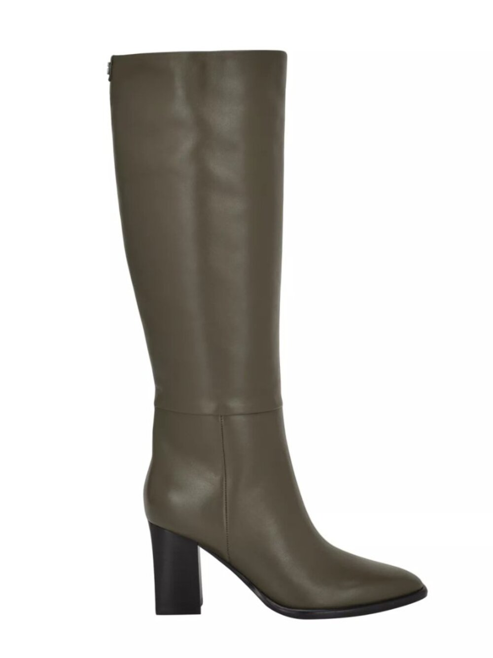 GUESS Perinna Tall Leather Boots Dark Olive Size 6 M - Picture 3 of 5